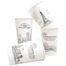 인쇄 테이크아웃 커피컵 13온스 두껍고 튼튼한 무형광 천연펄프 프리미엄 대형종이컵, 1개, 200개