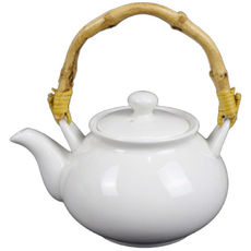 대나무 손잡이 백색 도자기 주전자 2size 백자 사케 정종 제사용 술주전자, 소(550ml)