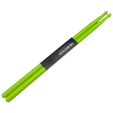 [인기 세트] 단풍나무 5A 드럼스틱 + 형광 나일론 야광 발광 드럼스틱 재즈 드럼 연습용 성인 학생 공용, 1세트, 형광 그린