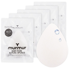 머머 베이비 퓨어 곤약 스폰지 물방울 유아목욕스펀지, 5개