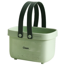 뷰레이터닷컴 클린 물빠지는 목욕가방 수영장 샤워 목욕바구니, 그린