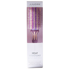 JJUDRE Heat Resistant圓梳 5號+髮夾 2入 隨機出貨, 紫+木, 1套