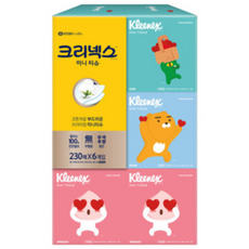 크리넥스 디럭스미니 카카오프렌즈 미용티슈 230매X6입, 230매입, 6개