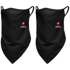 몽크로스 UV 자외선차단 쿨링 안면마스크 1+1 냉감 메쉬 스포츠용 골프 등산 자전거용, 블랙2개