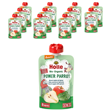 홀레 이유식 파우치 파워패럿, 배 + 사과 + 시금치, 100g, 12개