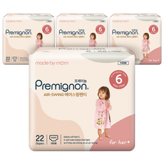 프레미뇽 에어스윙 팬티형 여아용, 6단계, 88매