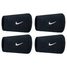 나이키 스우시 더블와이드 손목밴드, 4개, 블랙+블랙
