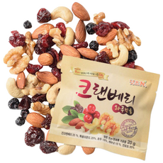 [넛츠앤] 크랜베리 하루한줌견과 50봉 실속형 / 견과류믹스 / 하루견과 / 하루한봉, 20g, 50개