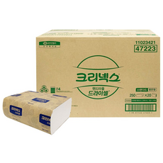 크리넥스 드라이셀 핸드타올 47223 유한킴벌리 / 5000매(250매*20밴드/1박스), 5000개입, 1개