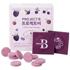 [블랙베리 6종+낙산균+비타민C] 프로젝트비 고농축 츄어블 눈건강 장건강 이너뷰티 씹어먹는 올인원 영양제, 1박스, 32정