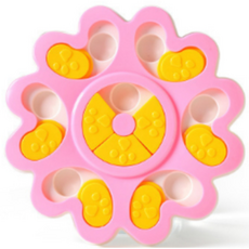 Nice Kim 寵物餵食玩具 花朵造型 25.5 x 25.5 x 3.5 cm, 1個, 粉紅色