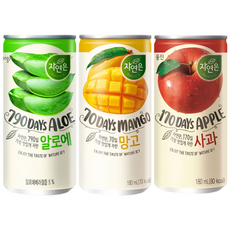 마셔몰 자연은 알로에+망고+사과 주스 3가지맛 각 30캔씩, 90개, 180ml