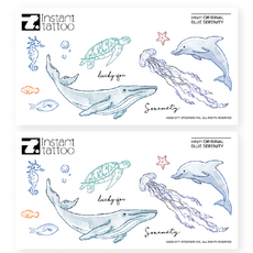 instant tattoo 藍色寧靜 2入, 混色, 1個