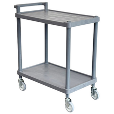 [국내생산] 유런 2단 플라스틱 서빙카트 식당카트 운반카트(ABS봉) 회색, 1개