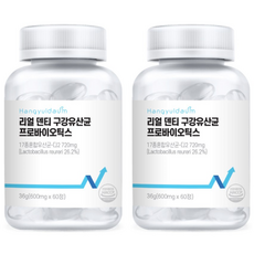 한결다움 특허 리얼 덴티 구강 유산균 프로바이오틱스 자일리톨 푸른 60타블렛, 2개, 60정