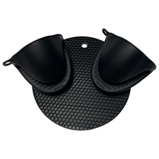 생활왕낌유 실리콘 냄비 받침1p + 손잡이2p 세트, 블랙, 1개