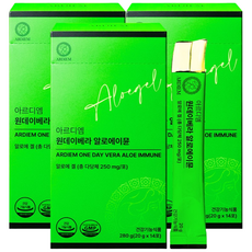아르디엠 원데이베라 알로에이뮨 250 알로에 겔 젤리스틱 20g x 14포, 3박스, 14회분