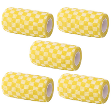 치프몰 반려동물 자가접착 신발 붕대 5개입, 10cm 체크 옐로우