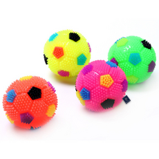 DING DONG PET 寵物閃光彈力足球玩具 4入, 混色, 1組