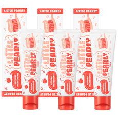 리틀펄리 어린이 고불소 1000ppm 비건 치약 복숭아향, 60g, 3개