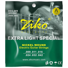 ZIKO 일렉 기타 줄 세트 스트링 니켈 도금 코팅 009-042, 1세트, 실버, 1세트