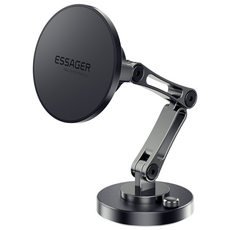 ESSAGER 맥세이프 마그네틱 차량용 핸드폰 거치대+ 맥세이프메탈링, 블랙