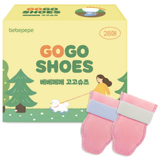 베베페페 강아지 고고슈즈 일회용 산책 신발 28p, 핑크, 1개
