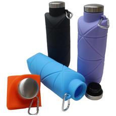 더좋은선택 접이식 휴대용 산책 등산 조깅 강아지산책 러닝 물병 물통 700ml, 1개, 블랙