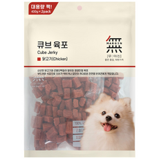 무마진 큐브 육포 강아지 간식 져키, 치킨맛, 400g, 2개