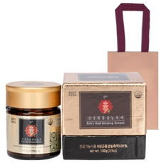 Kim's Red Ginseng 6年根紅蔘濃縮漿罐+外盒+提袋, 100g, 1罐