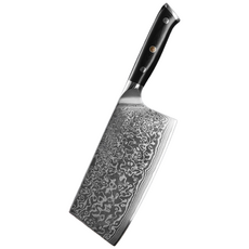 67겹 다마스커스 칼 신주오 스텐 주방 업소용 손물용 셰프 중식도+칼갈이 사은품, 1개, 중식도 블랙