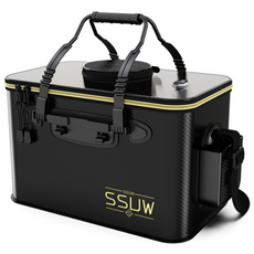 SSUW 경량 접이식 살림통 / 밑밥통 EVA 다용도 낚시가방, 블랙