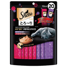 쉬바 멜티 고양이 파우치 간식 참치와 해산물 10p + 가다랑어와 새우 10p, 혼합맛(참치와 해산물/가다랑어와 새우), 240g, 1개