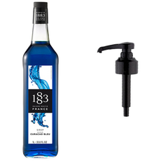 1883 블루큐라소시럽 + 범용시럽펌프(로고X), 1개, 1L
