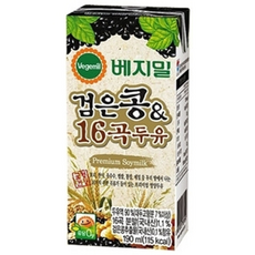 베지밀 검은콩과16곡두유 190ml x 48팩, 48개