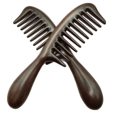 에보니 머리빗 흑단나무 고급 도끼빗, 1개, 흑단