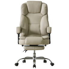 지바겐 HY-015 게이밍 컴퓨터 침대형 사무용 리클라이너 중역 사무실 의자, 아이보리