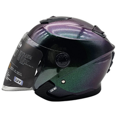 더뉴 RS10 신형 오토바이 헬멧 오픈페이스 초경량 썬바이저 내장 고급헬멧 안티포그쉴드, XL, 카멜레온