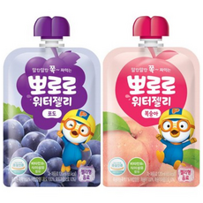 팔도 뽀로로 워터젤리 120mlx40개 오렌지 포도 복숭아 아기음료, 포도20개+복숭아20개, 120ml, 40개