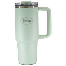 헤이수 스텐 대용량 텀블러 빨대 손잡이 900ml, 1개, 그린