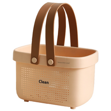 뷰레이터닷컴 클린 물빠지는 목욕가방 수영장 샤워 목욕바구니, 피치