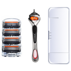 모아상점 질레트호환 데일리케어 5중 면도날, 1세트, 면도날4개+면도기1개