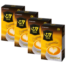 G7 카푸치노 헤이즐넛 커피믹스, 18g, 12개입, 4개