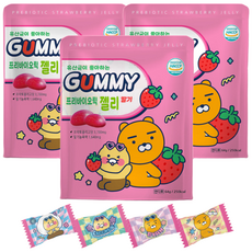 카카오프렌즈 프리바이오틱 구미 젤리 딸기맛, 3개, 17정