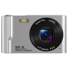 PYHO 디지털카메라 5000W 고화질 픽셀 카메라 2.8 인치 휴대용 즉석카메라, 은색