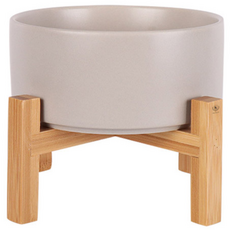 叮咚寵物寵物現代&大理石陶瓷餐具2層普通S, 灰色的, 1個