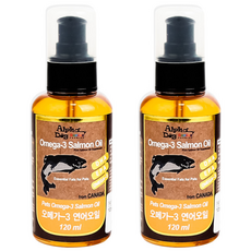 알파독 강아지 연어오일 영양제, 오메가3, 120ml, 2개