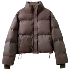 Connect LINK 여성용 데일리 하이넥 크롭 숏패딩 5컬러