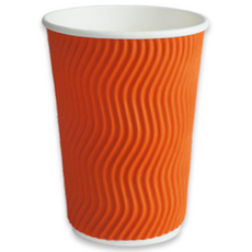 TYP 럭셔리 3중 단열종이컵 웨이브 오렌지 13온스 390ml, 1세트, 100개입