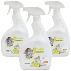 펫크린 반려동물 냄새탈취제 레몬향, 1L, 3개